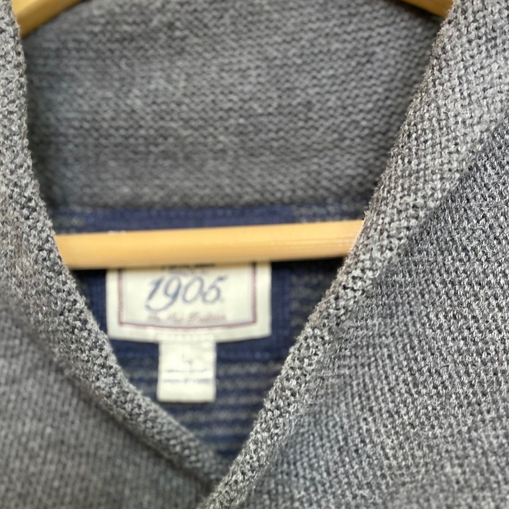 Jos. A. Bank 1905 Mens Gray Waffle Knit Shawl Collar Cotton Sweater Large - Picture 2 of 6